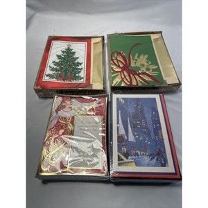 72 Vtg Christmas Cards NIB AGC Paper Magic Group USA Tree Angel Now Snow City